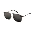Hank - Square Metal-Silver Clip On Sunglasses for Men & Women